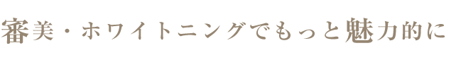 審美・ホワイトニングでもっと魅力的に